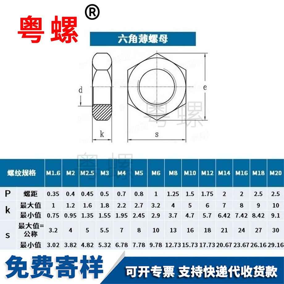 供應(yīng)六角伊犁薄螺母薄螺帽