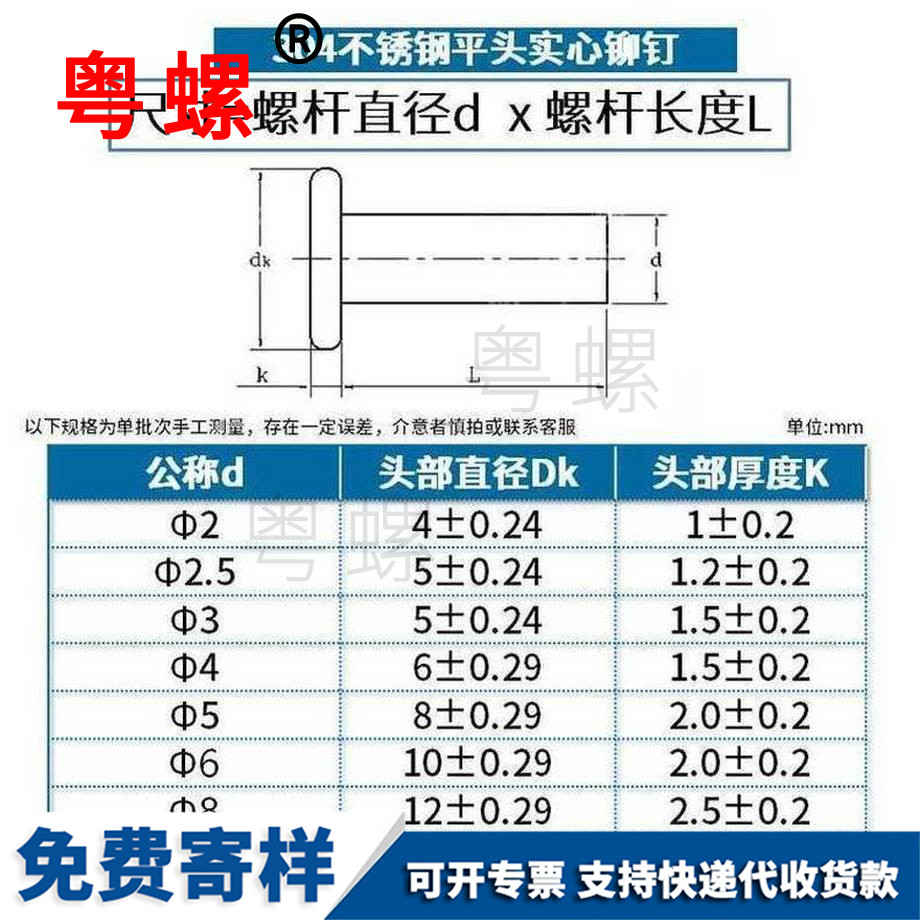 生產(chǎn)304不銹鋼鉚釘