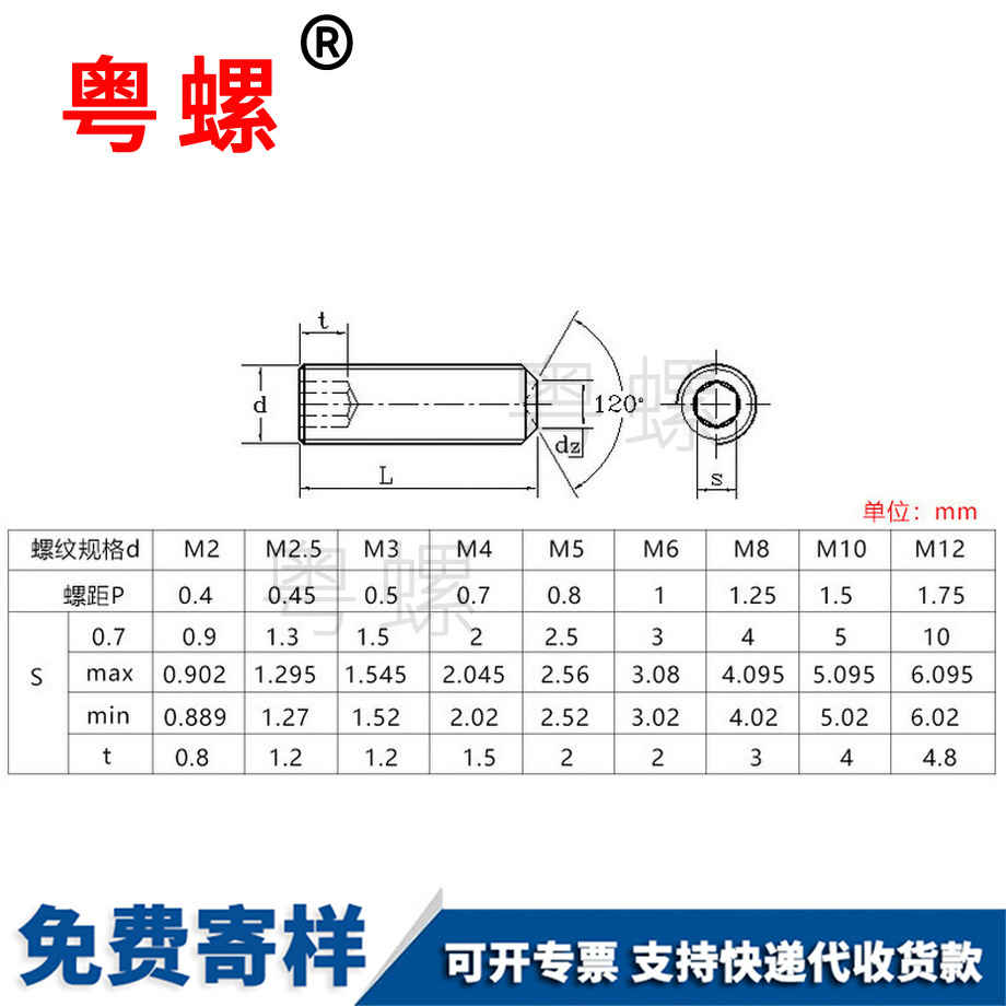 平端凹永州端永州緊定螺絲