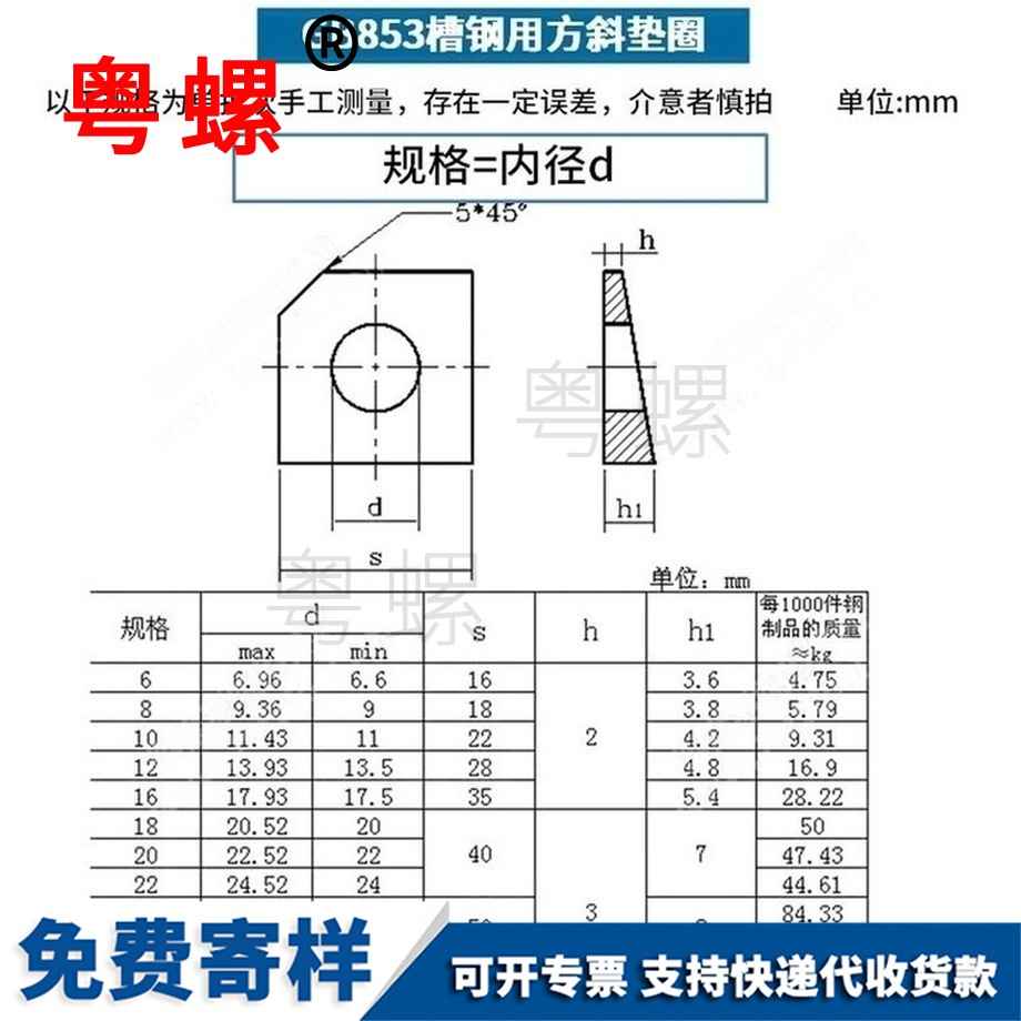 批發(fā)方斜墊片